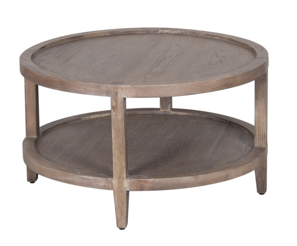 Porter Designs Porter Lowell Solid White Oak Coffee Table With Extra Storage Shelves For Versatile Home Décor Brown Wood 05-108-03-1920