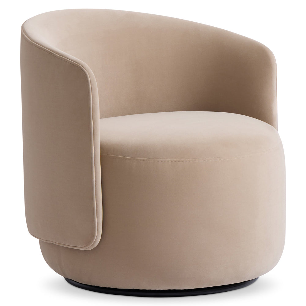 Bernhardt Bernhardt Crosby Deep Cushioned Fabric Swivel Chair with Wraparound Modern Base L123SEO