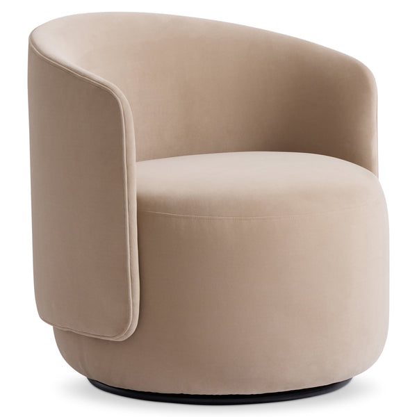 Bernhardt Bernhardt Crosby Deep Cushioned Fabric Swivel Chair with Wraparound Modern Base L123SEO
