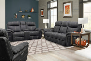 Parker House Parker Living Mason - Charcoal Power Reclining Sofa Loveseat and Recliner Charcoal 100% Polyester (W) MMA-321CPH-CHA