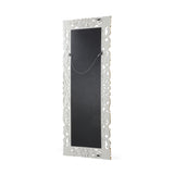 Christopher Knight Home® - Noble House - Emerton Traditional Standing Mirror with Floral Carved Frame, Distressed White and Gold