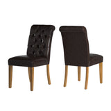 Dafne Premium Tufted Rolled Back Parsons Chairs (Set of 2)