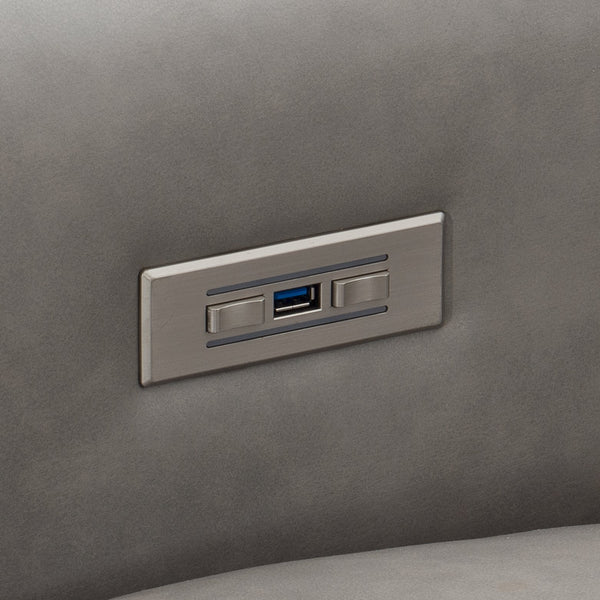 Bernhardt Bernhardt Lioni Power Recliner Chair — Leather, Motorized Head/Foot, Usb Charging, Supportive Bustle Back 9562RO