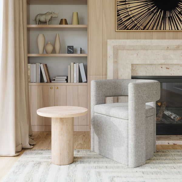 Zuo Modern Fenith Accent Table – Sleek Sandblasted Travertine For Modern Sophistication In Any Space! Natural Travertine,Mdf 111086-zuo-modern