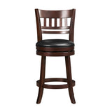 Homelegance By Top-Line Alessandro Faux Leather Lattice Back Swivel Counter Height Stool Black Rubberwood