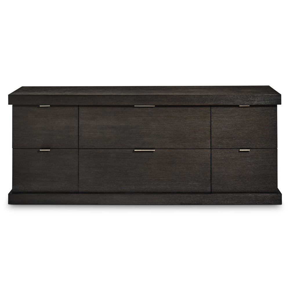 Bernhardt Bernhardt Geneve Wire-brushed Oak Credenza Six Drawer Storage for Dining Living Room 392892