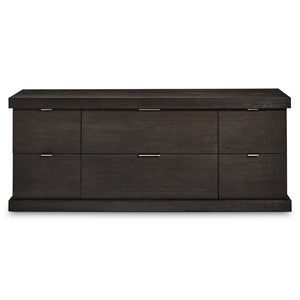 Bernhardt Bernhardt Geneve Wire-brushed Oak Credenza Six Drawer Storage for Dining Living Room 392892