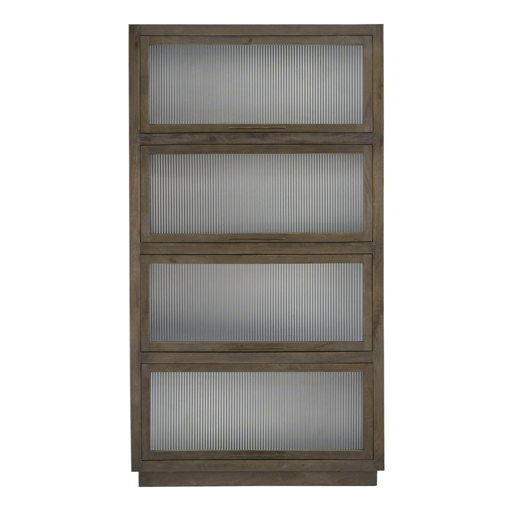 Pulaski Furniture 4-door Stunning Reeded Glass Curio Cabinet - Elegant Mango Wood, Versatile Storage For Home Décor Brown Mango Wood P301792-pulaski