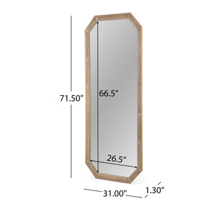 English Elm Christopher Knight Home® - WOOD Block Carved Leaner Mirror White 76x35 Rustic Handcrafted Frame Full-Length Accent Décor 67059.00