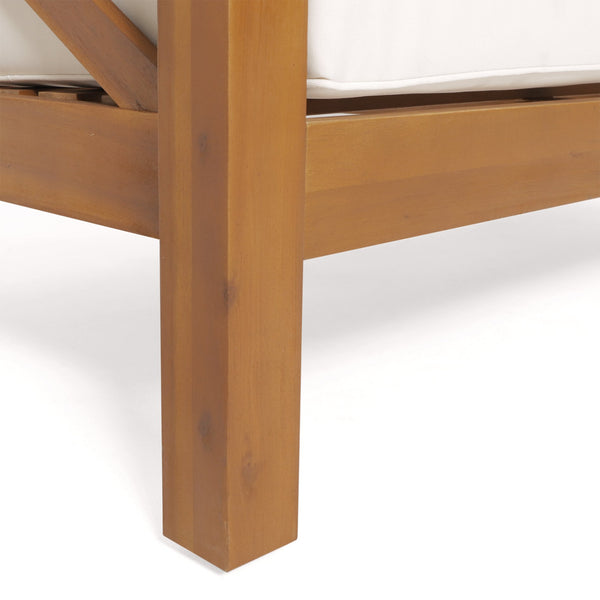 English Elm Brava Outdoor Acacia Corner Bench Set with Coffee Table for Patio Entertaining 57968.00BEI2