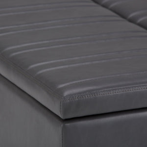 English Elm Ellis Multi-Functional Storage Ottoman – Stylish Stone Grey Coffee Table With Hidden Compartment B136P159161