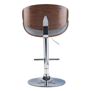 English Elm Marana Bentwood Adjustable Swivel Bar Stool In Stone Grey - Chic Comfort For Modern Spaces B136P158936