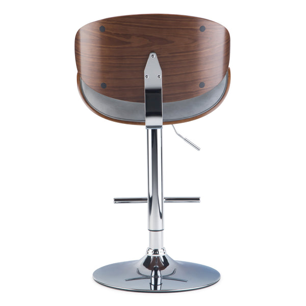 English Elm Marana Bentwood Adjustable Swivel Bar Stool In Stone Grey - Chic Comfort For Modern Spaces B136P158936