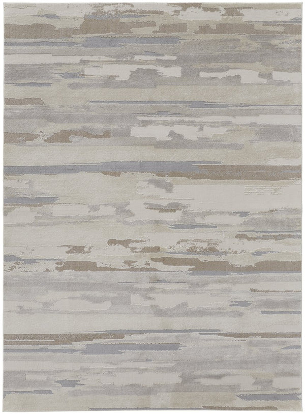 Feizy Rugs Vancouver Abstract Distressed Area Rug - Durable Polypropylene Blend For Contemporary Living Spaces Ivory,Tan,Brown Polypropylene,Polyester Vnr39fefivy000f00