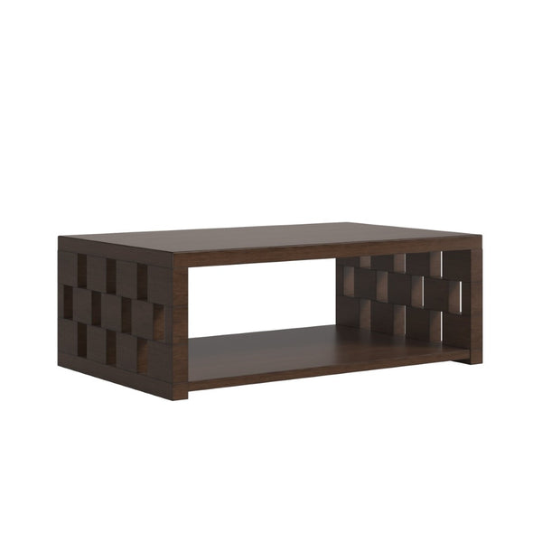 A.R.T. Furniture Verge Handcrafted Walnut Rectangular Cocktail Table - Modern Geometric Design with Practical Storage 337300-1960
