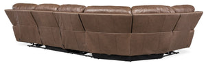 Hooker Furniture Torres Semi-Aniline Leather 5-Piece Sectional With Power Recline, Headrests & Usb Charging功能 118.00 L x 118.00W x 40.50H SS640-5PC2-088