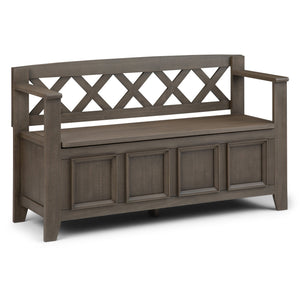 English Elm Amherst Solid Wood Entryway Storage Bench - Rustic Farmhouse Grey With Hidden Storage & Seating B136P158268