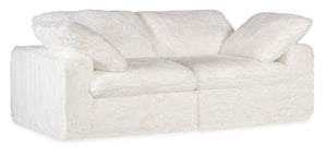 Hooker Furniture Barefoot Plush Two-Seat Sofa In Yakety Yak Natural Fabric — Modern Boxy Silhouette, Cozy Comfort 45.00 L x 90.00W x 24.75H SS410-2PC-410