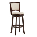 Homelegance By Top-Line Astin Upholstered Back Swivel Stool Beige Rubberwood