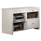 Boca L Shape Desk with File Credenza and Hutch Cottage White BOC-5PC-LDESK-F-CDZ-HTCH Parker House