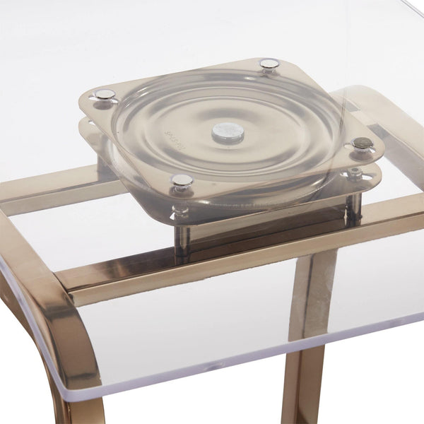 Homelegance By Top-Line Alister Acrylic Swivel High Back Stools (Set 2) Gold Metal