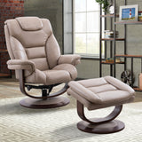 Parker House Parker Living Monarch - Linen Manual Reclining Swivel Chair and Ottoman Linen 90% Polyester, 10% PU (W) MMON#212S-LIN