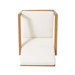 English Elm Christopher Knight Home® - LEAH Acacia 3-Piece Outdoor Chat Set with Water-Resistant Cushions and Slat Paneled Tabletop Teak 40 L x 25.75 W x 18.75 H 60915.00TEACRM