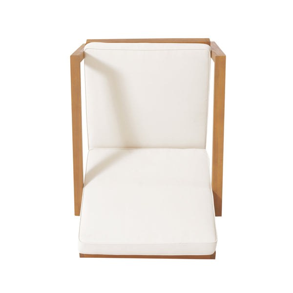 English Elm Christopher Knight Home® - LEAH Acacia 3-Piece Outdoor Chat Set with Water-Resistant Cushions and Slat Paneled Tabletop Teak 40 L x 25.75 W x 18.75 H 60915.00TEACRM