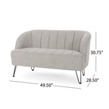 Christopher Knight Home® - Noble House - Lupine Modern Fabric Loveseat with Hairpin Legs