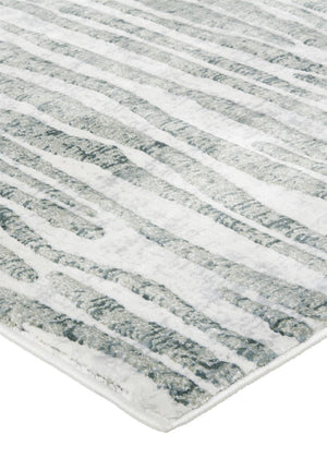 Feizy Rugs Atwell Contemporary Abstract Distressed Rug – Ethereal Modern Landscape In Silvery Aquas & Greens Gray,Green,Ivory Polypropylene Atl3218fgry000b00