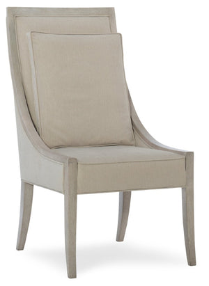 Hooker Furniture Elixir Modern Host Chair With Plush Upholstered Back, Walnut Textured Finish & Champagne Accents 5990-75500-LTWD