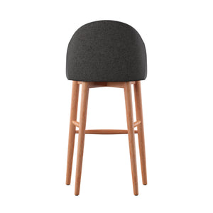 Homelegance By Top-Line Montague Mid-Century Wood Bar Height Stools (Set of 2) Dark Grey Rubberwood