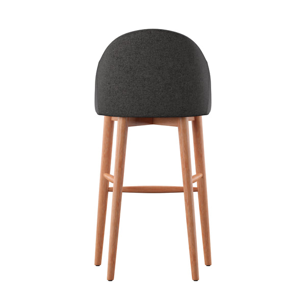 Homelegance By Top-Line Montague Mid-Century Wood Bar Height Stools (Set of 2) Dark Grey Rubberwood