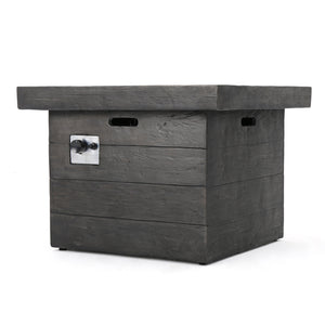 English Elm Anchorage Square Mgo Wood Burning Fire Pit Outdoor Patio Heat 40000 Btu Grey 57551.00GRY-40K