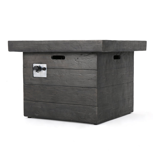 English Elm Anchorage Square Mgo Wood Burning Fire Pit Outdoor Patio Heat 40000 Btu Grey 57551.00GRY-40K
