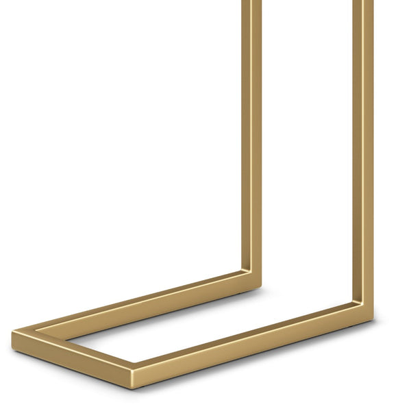 English Elm Skyler C Side Table - Luxurious Marble Top & Gold Accents, C-Shaped Design For Modern Spaces B136P159960-GIGA