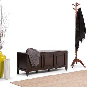 English Elm Connaught Storage Bench Trunk – Elegant Dark Chestnut Brown Seat With Hidden Storage Solutions B136P158129