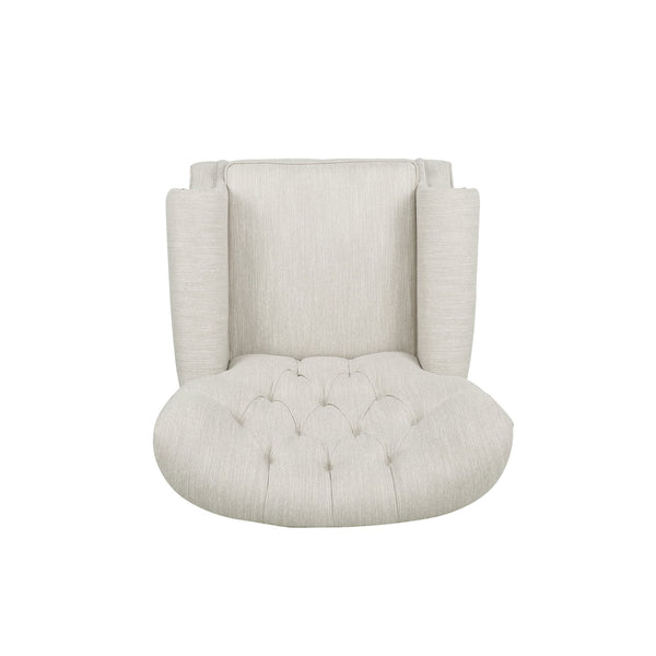 English Elm Christopher Knight Home® - Button Button Tufted Heavy Duty Manual Push-Back Recliner Chair with Nailhead Accents and Comfort Backrest Beige 71976.00