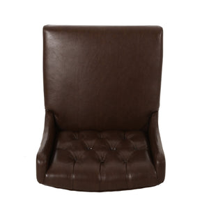 English Elm Christopher Knight Home® - BARSTOOL sleek PU upholstered counter stool with sturdy frame, ergonomic seat and modern minimalist design Dark Brown 70678.00PUDBRN