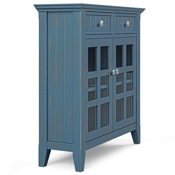 English Elm Acadian Entryway Storage Cabinet - Handcrafted Coastal Blue Charm With Adjustable Shelves & Drawers B136P158292