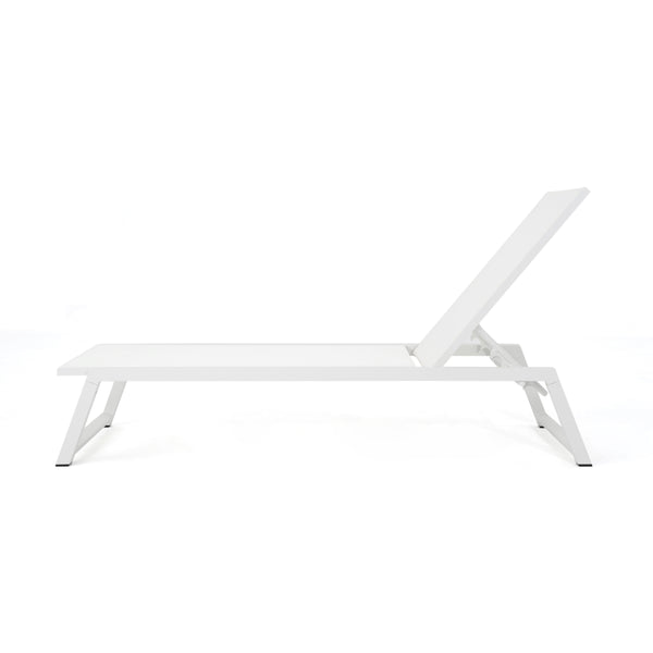 English Elm Myers Outdoor Aluminum Mesh Chaise Lounge Adjustable Poolside Reclining Chair 61407.00WWHI