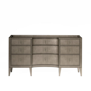 A.R.T. Furniture Cove Dresser - Glamorous Mica Finish With 9 Drawers, Cedar Lined Bottom, And Elegant Metal Accents Grey Rubberwood Solids,Primavera Veneers,Metal 349130-2743