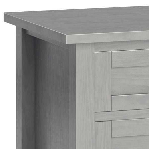 English Elm Warm Solid Wood Nightstand: 24-Inch Fog Grey Transitional Design With Storage & Style Options B136P159739-GIGA