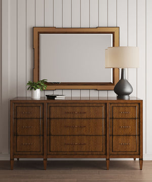 A.R.T. Furniture Eave Elegant Mirror With Reed Pattern Frame – Timeless Addition For Sophisticated Home Decor Brown Material(S), Poplar And Parawood Solids,Bronze Mirror 336121-1860