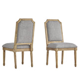 Homelegance By Top-Line Mayer Arched Linen and Wood Dining Chairs (Set of 2) Grey Rubberwood