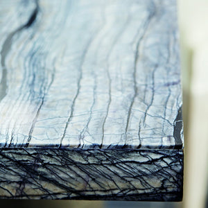 Bernhardt Bernhardt Sculptural Linea Desk With Black Forest Marble Top & Textured Graphite Pedestal, 72" K1100