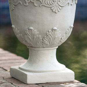 English Elm Moroccan Handcrafted Urn Planter with Artisan Texture for Patio or Living Room Decor 52168.00WHI