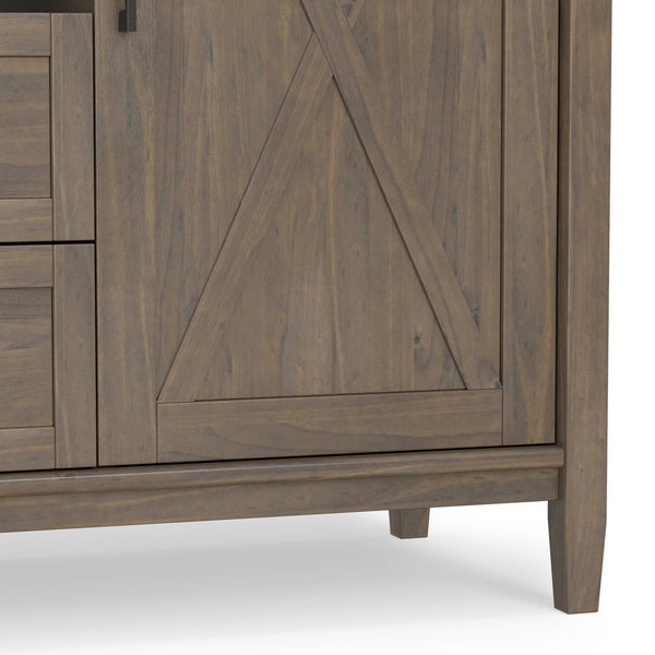 English Elm Ela Handcrafted Sideboard With Wine Rack - Smoky Brown Finish, Stylish Storage For Any Room B136P158611
