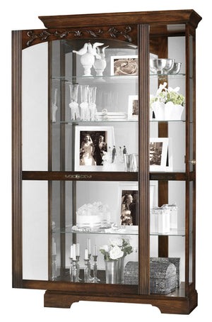 Hekman Furniture 680445 Howard Miller Curio Cabinet - Elegant Display Case With Adjustable Lighting & Shelves Hampton Cherry Hartland Curio Cabinet 680445