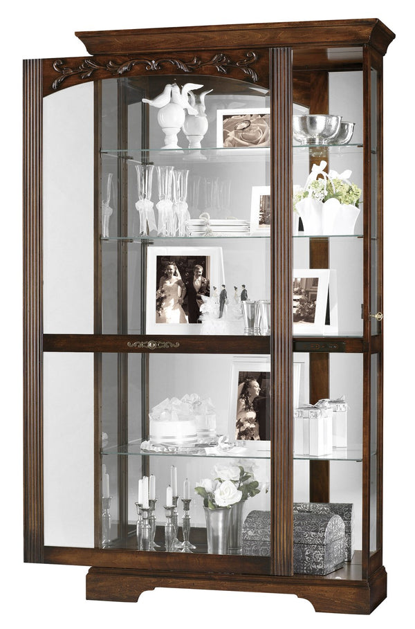 Hekman Furniture 680445 Howard Miller Curio Cabinet - Elegant Display Case With Adjustable Lighting & Shelves Hampton Cherry Hartland Curio Cabinet 680445